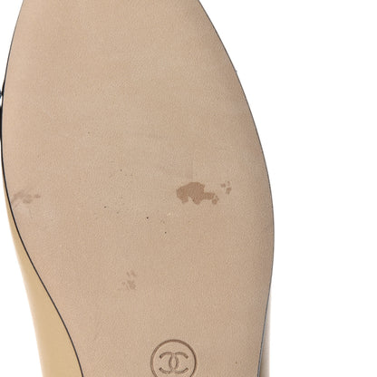Chanel Lambskin Cap Toe CC Ballerina Flats 41 Beige Black 8 of 11