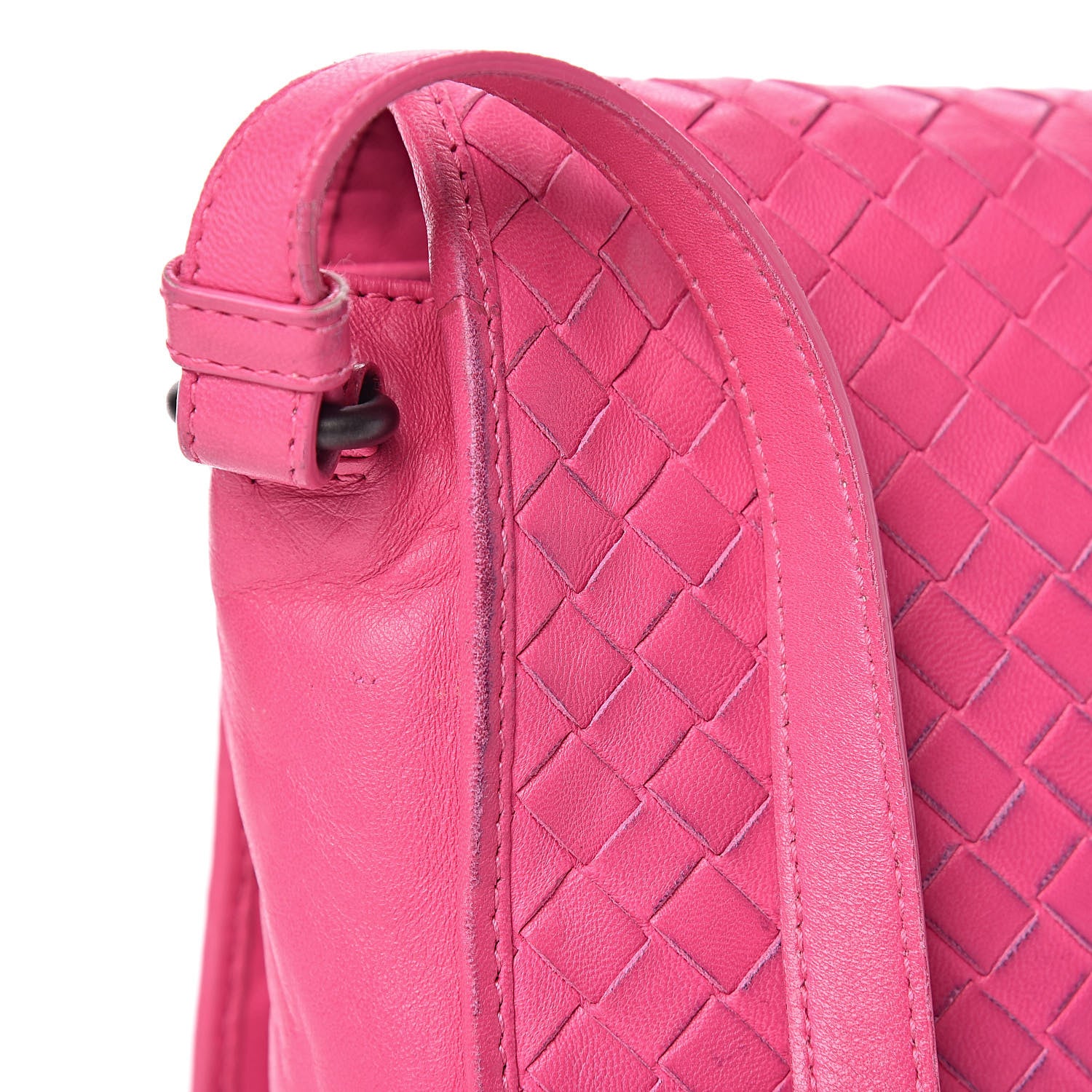Bottega Veneta Nappa Intrecciato Mini Flap Crossbody Fuchsia 19 of 21