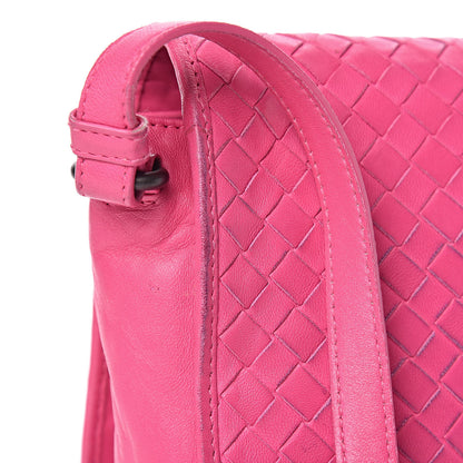 Bottega Veneta Nappa Intrecciato Mini Flap Crossbody Fuchsia 19 of 21