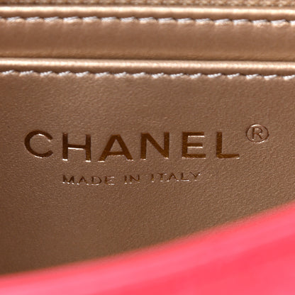 Chanel Lambskin Quilted Mini Rectangular Pearl Crush Flap Red 6 of 9