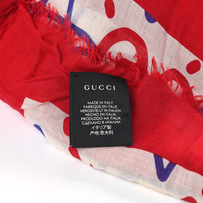 Gucci Modal Silk GucciGhost Print Square Scarf White 3 of 3