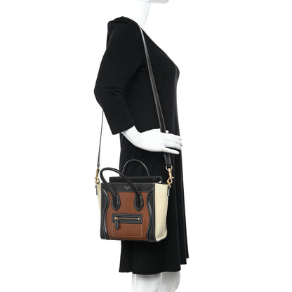 Celine Smooth Calfskin Nano Tri-Color Luggage Chestnut 2 of 15