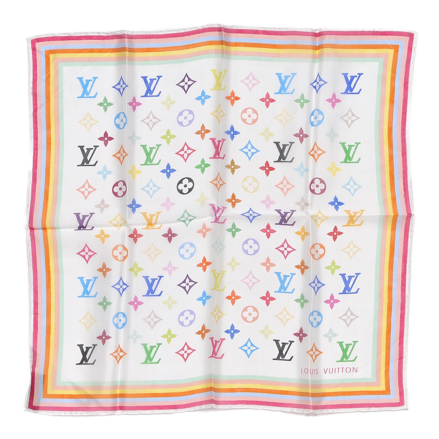 Louis Vuitton Silk Multicolor Square Scarf White 1 of 4
