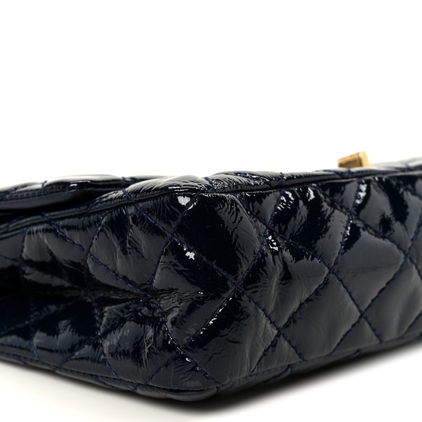 Distressed Patent Quilted 2.55 Reissue 226 Flap Blue