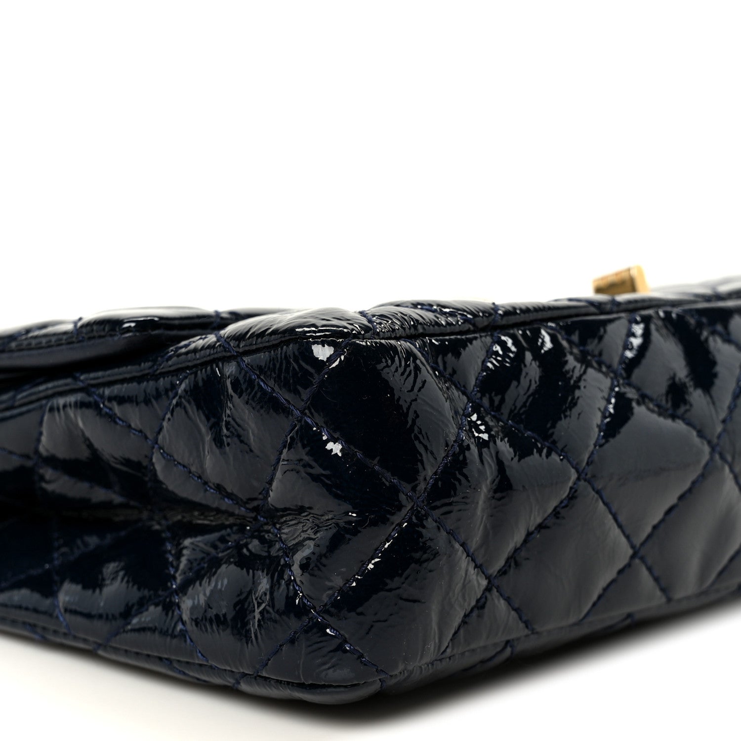 Chanel Distressed Patent Quilted 2.55 Reissue 226 Flap Blue 9 of 10
