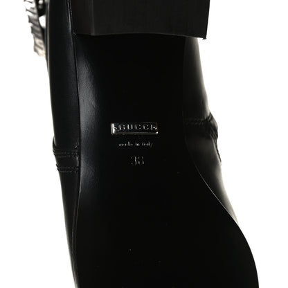 Gucci Calfskin Dionysus Elizabeth Ankle Boots 38 Black 8 of 13