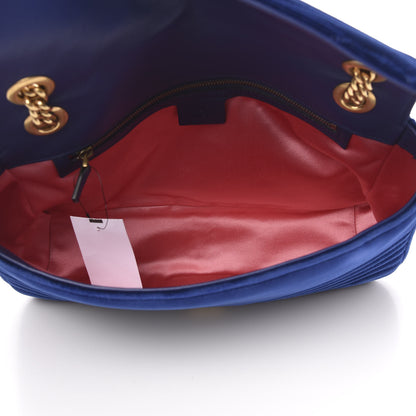 Gucci Velvet Matelasse Medium GG Marmont Shoulder Bag Cobalt Blue 5 of 14
