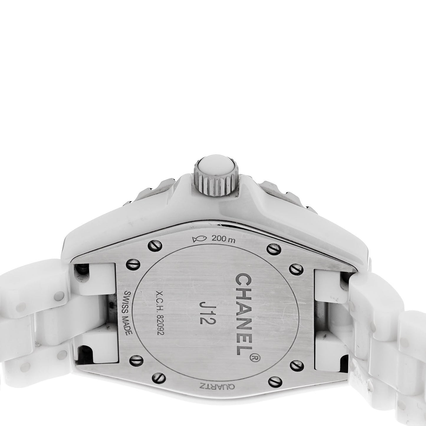 Stainless Steel Ceramic Diamond Mother of Pearl 33mm J12 Quartz Watch White