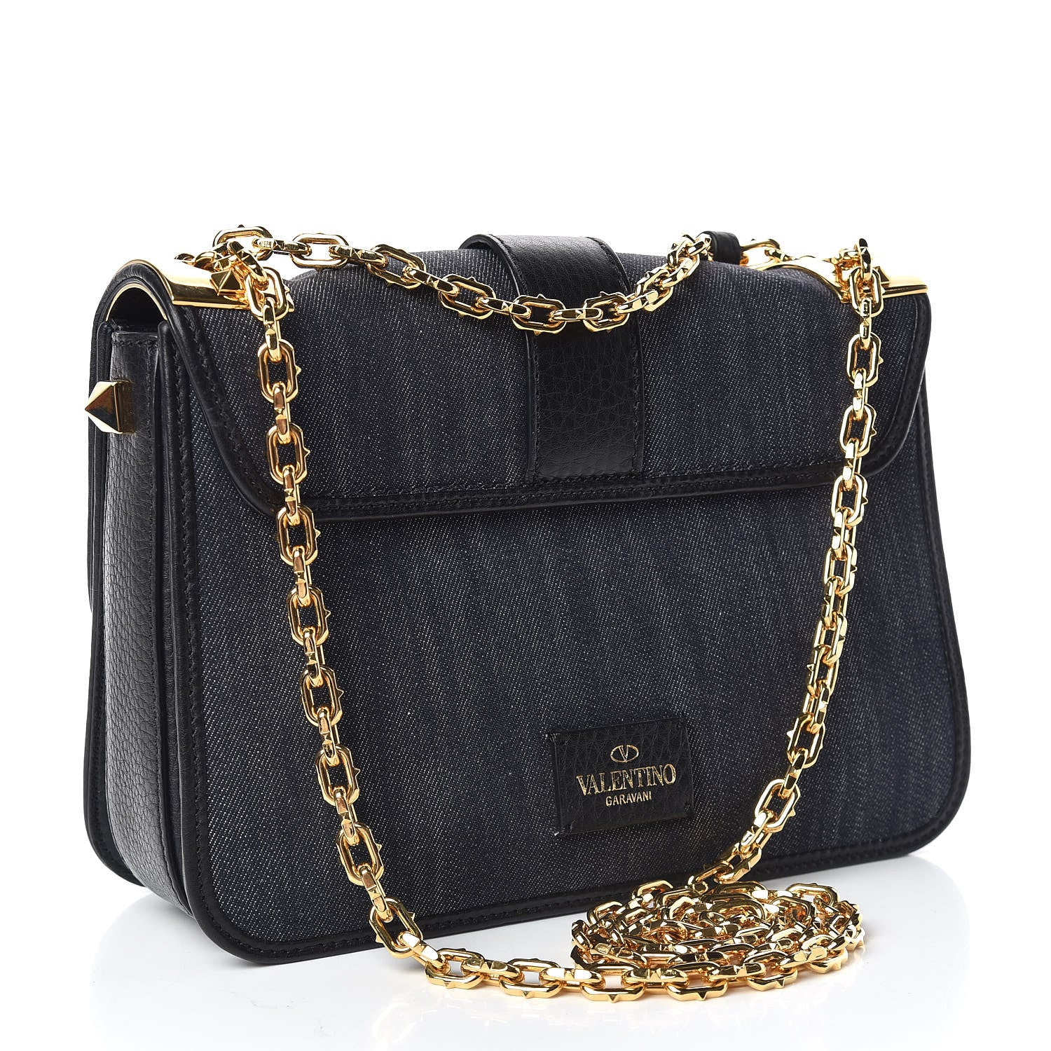 Valentino Garavani Denim B-Rockstud Flap Blue 3 of 9
