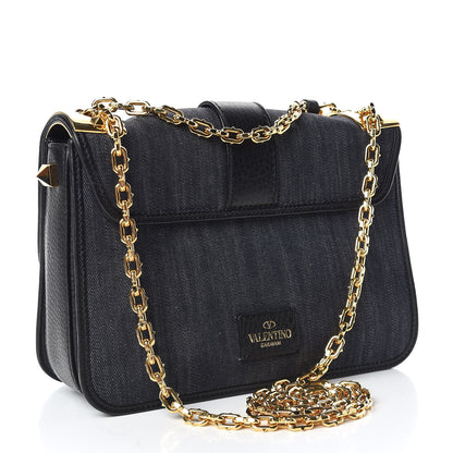 Valentino Garavani Denim B-Rockstud Flap Blue 3 of 9