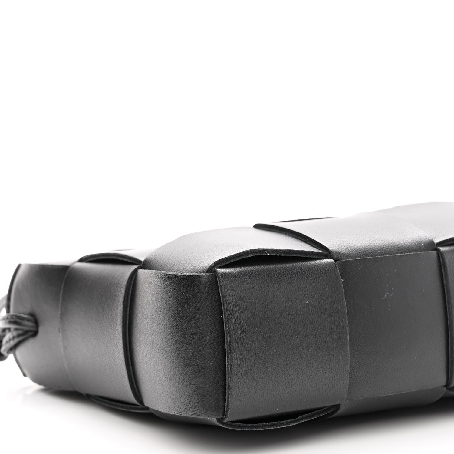 Bottega Veneta Calfskin Maxi Intrecciato Cassette Pouch On Strap Black 8 of 9