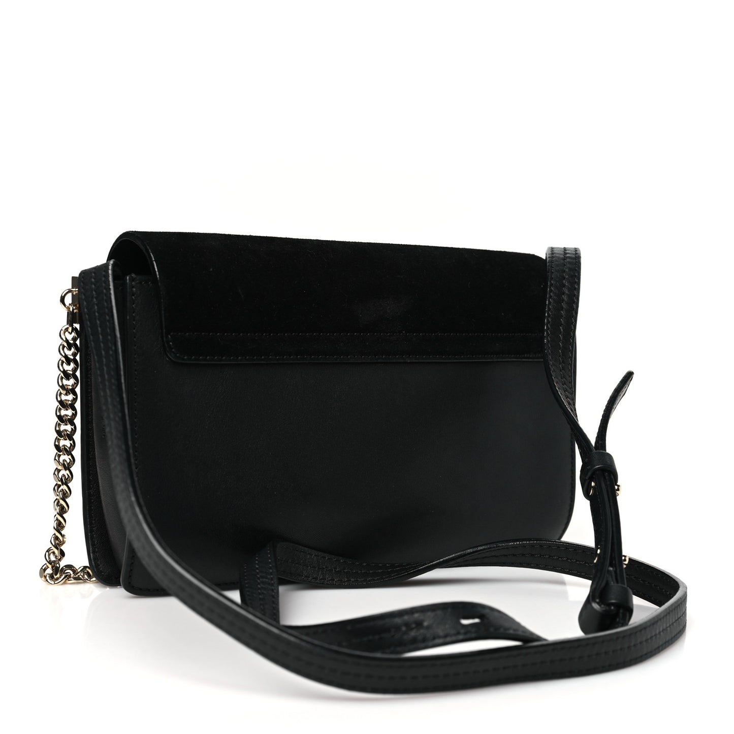 Suede Calfskin Small Faye Shoulder Bag Black