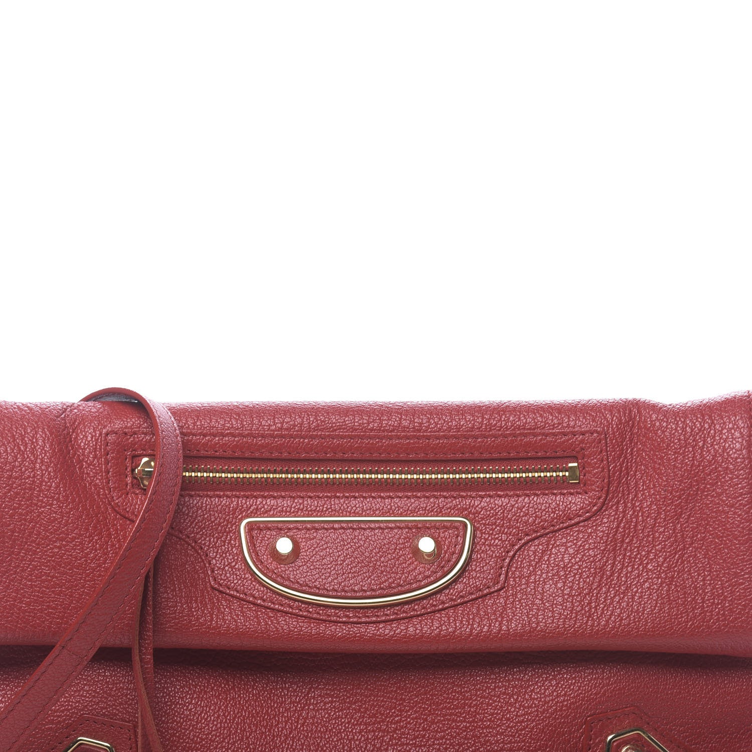 Balenciaga Chevre Gold Metallic Edge Hardware Envelope Clutch Rouge Grenade 10 of 10