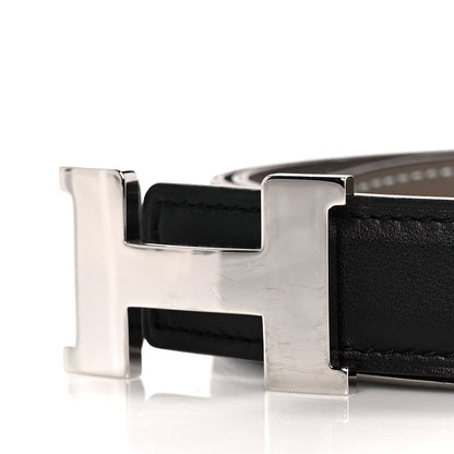 Hermes Swift Epsom 24mm H Belt 95 Black Etoupe 5 of 6