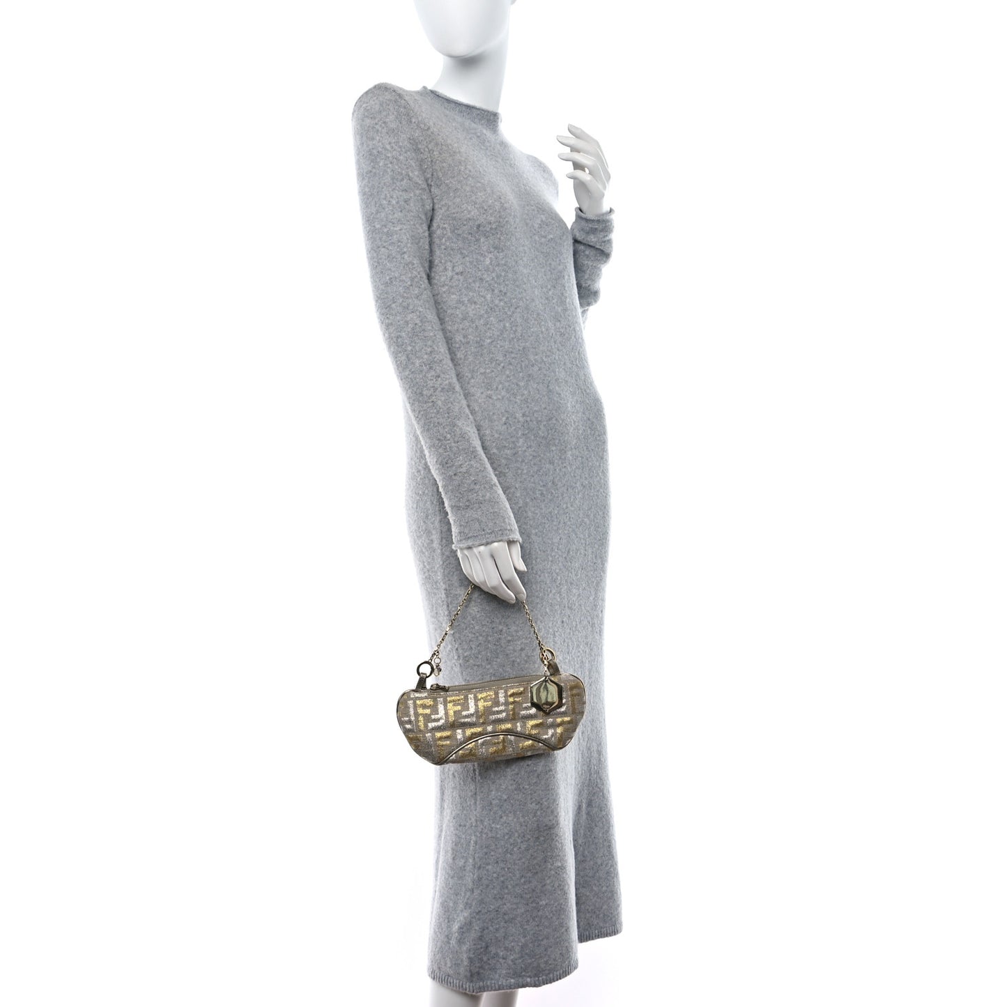 Metallic Zucca Mini Pochette Oro Argento