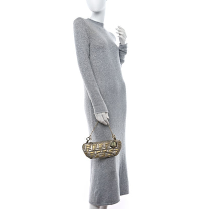 Fendi Metallic Zucca Mini Pochette Oro Argento 3 of 10