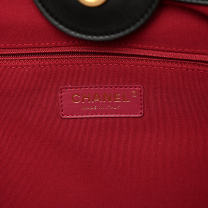 Chanel Calfskin Medium Deauville Tote Black 7 of 10
