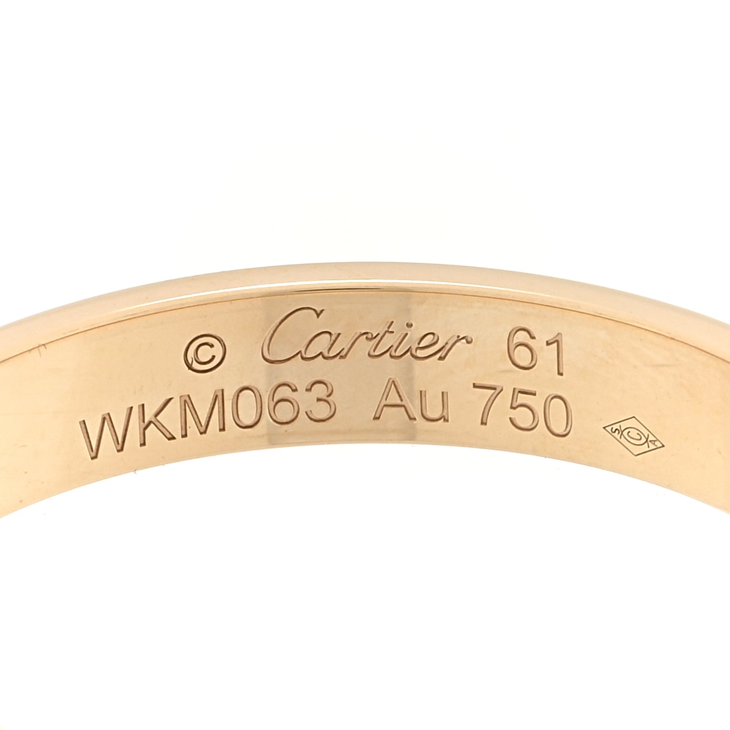 18K Yellow Gold 3.5mm LOVE Wedding Band Ring 61 9.5