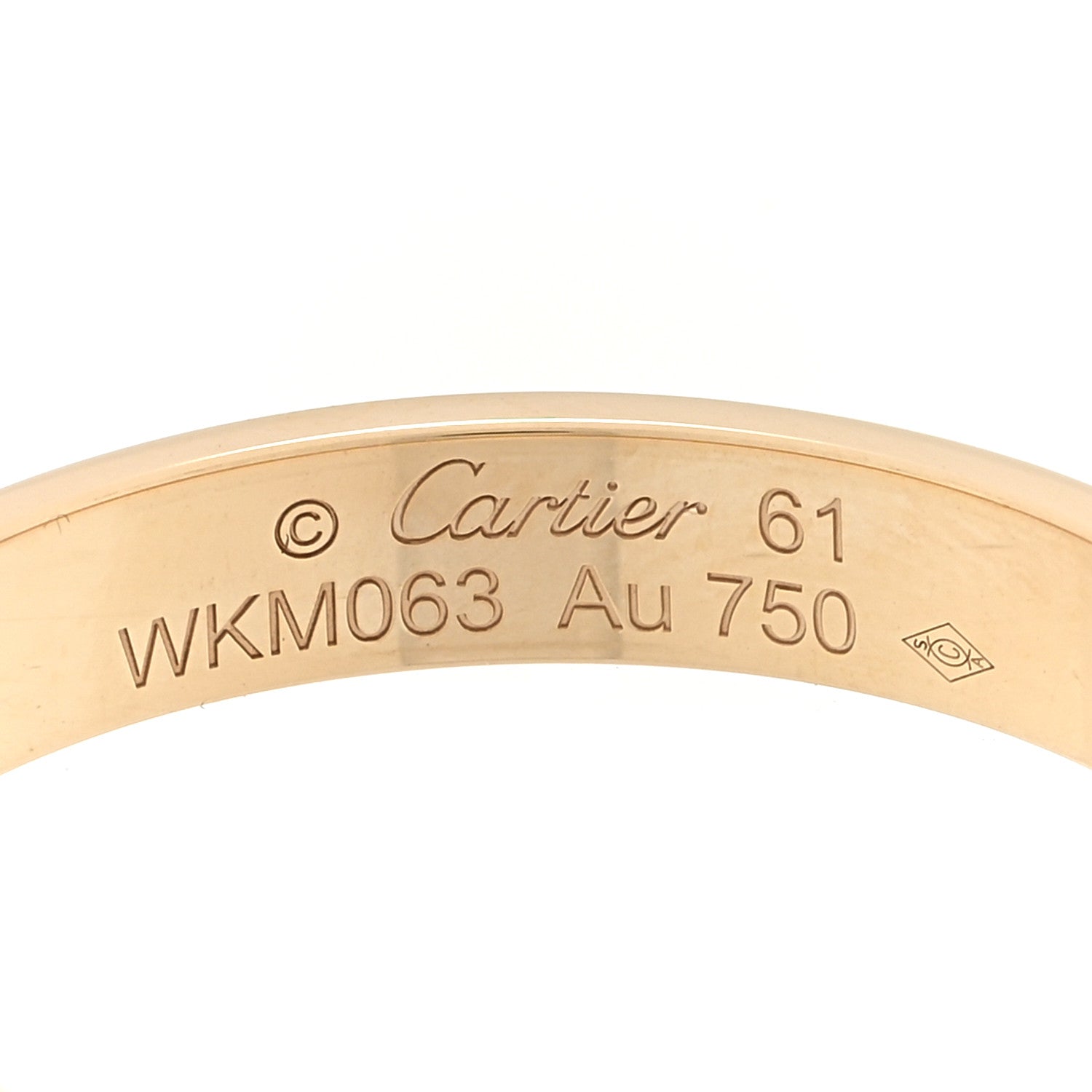 Cartier 18K Yellow Gold 3.5mm LOVE Wedding Band Ring 61 9.5 4 of 5