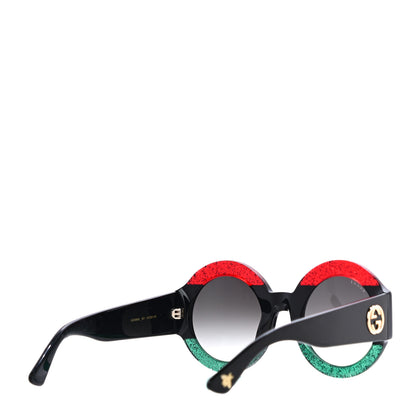 Gucci Acetate Round GG0084S Sunglasses Black Red Green 3 of 8