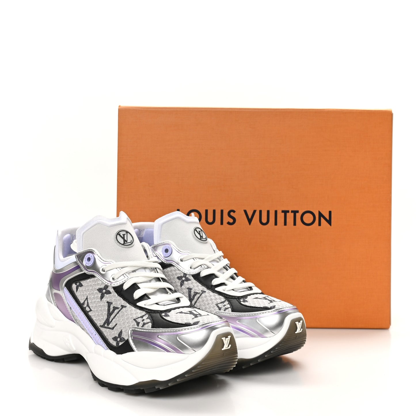 Monogram Calfskin Run 55 Sneakers 39.5 Lilac