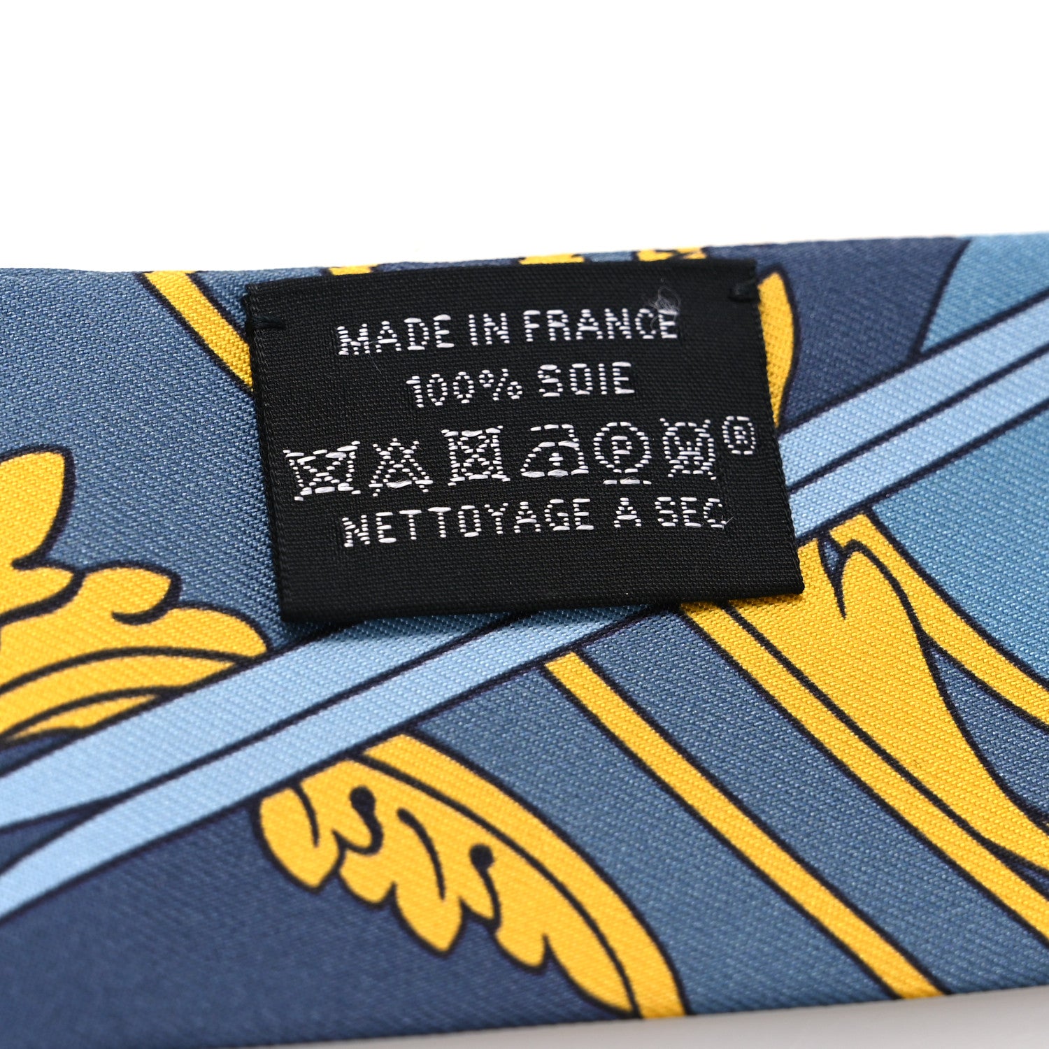 Hermes Silk Washington's Carriage Detail Twilly Gris Bleu Jean Jaune 4 of 4