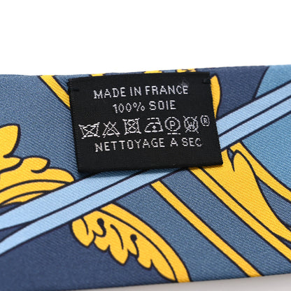 Hermes Silk Washington's Carriage Detail Twilly Gris Bleu Jean Jaune 4 of 4