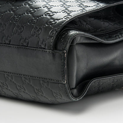 Gucci Guccissima Bamboo Messenger Bag Black 6 of 9