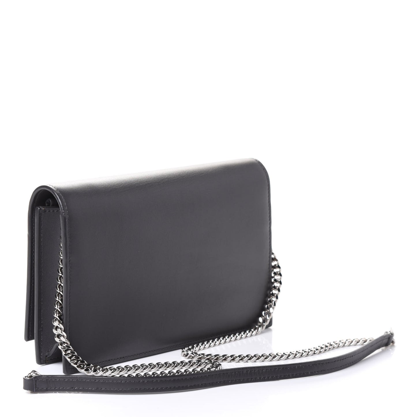 Smooth Calfskin Classic Monogram Kate Tassel Chain Wallet Asphalt