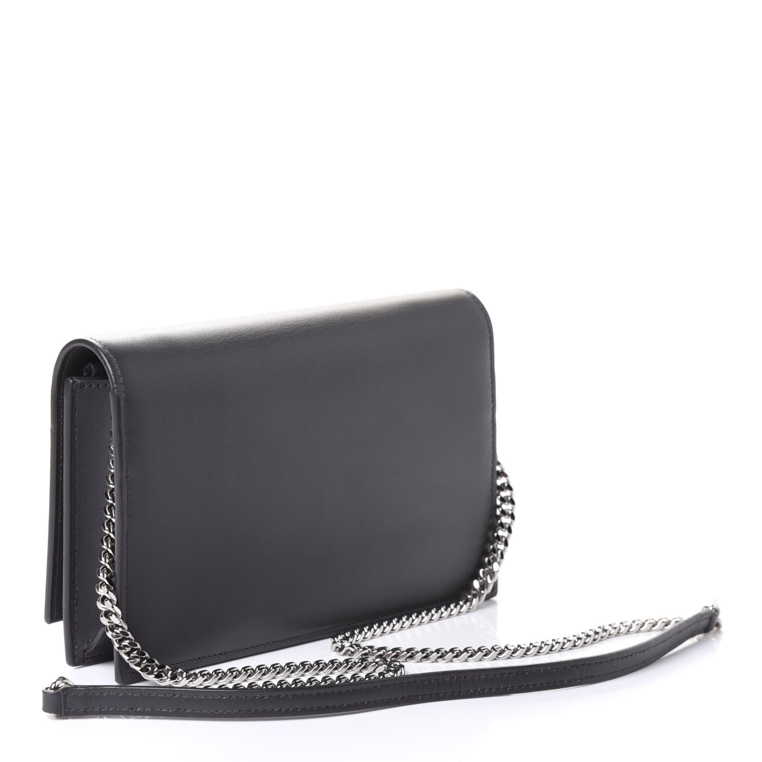 Saint Laurent Smooth Calfskin Classic Monogram Kate Tassel Chain Wallet Asphalt 2 of 4