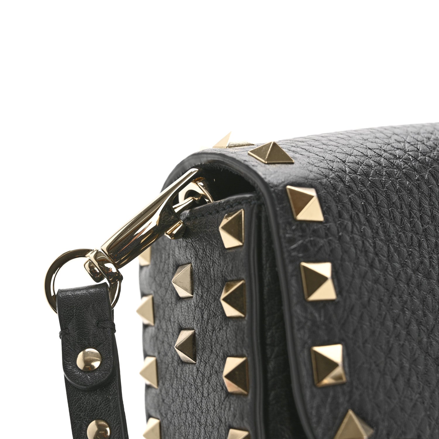 Valentino Garavani Pebbled Calfskin Medium Rockstud Flip Lock Shoulder Bag Black 12 of 14