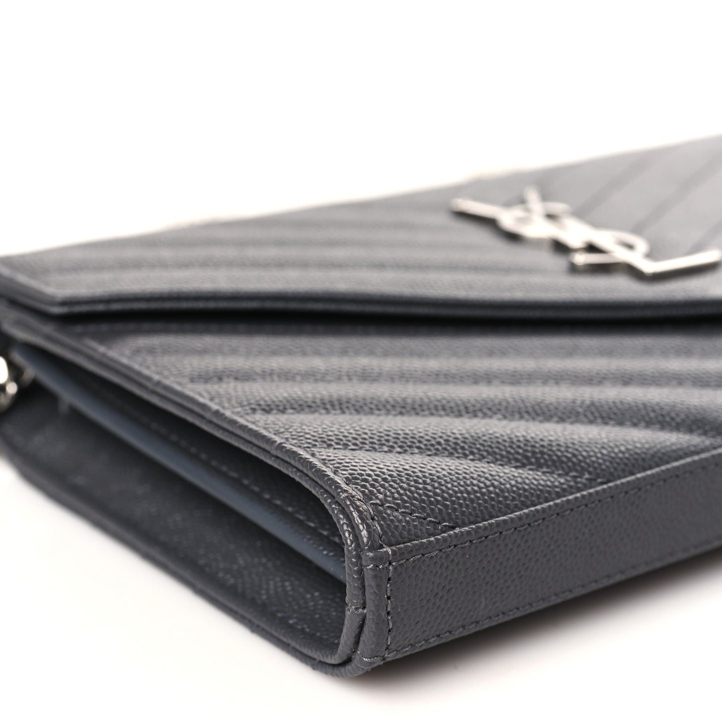 Grain De Poudre Matelasse Chevron Monogram Chain Wallet Storm
