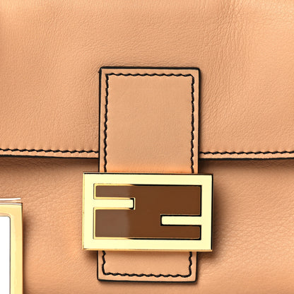 Fendi Vitello Flamingo Enamel Interchangeable Strap Baguette Beige 8 of 10