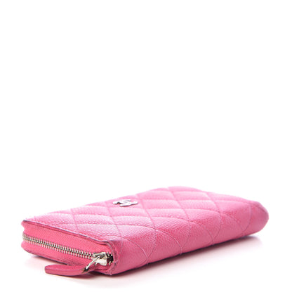 Chanel Caviar Quilted Small Zip Around Wallet Pink 4 of 20