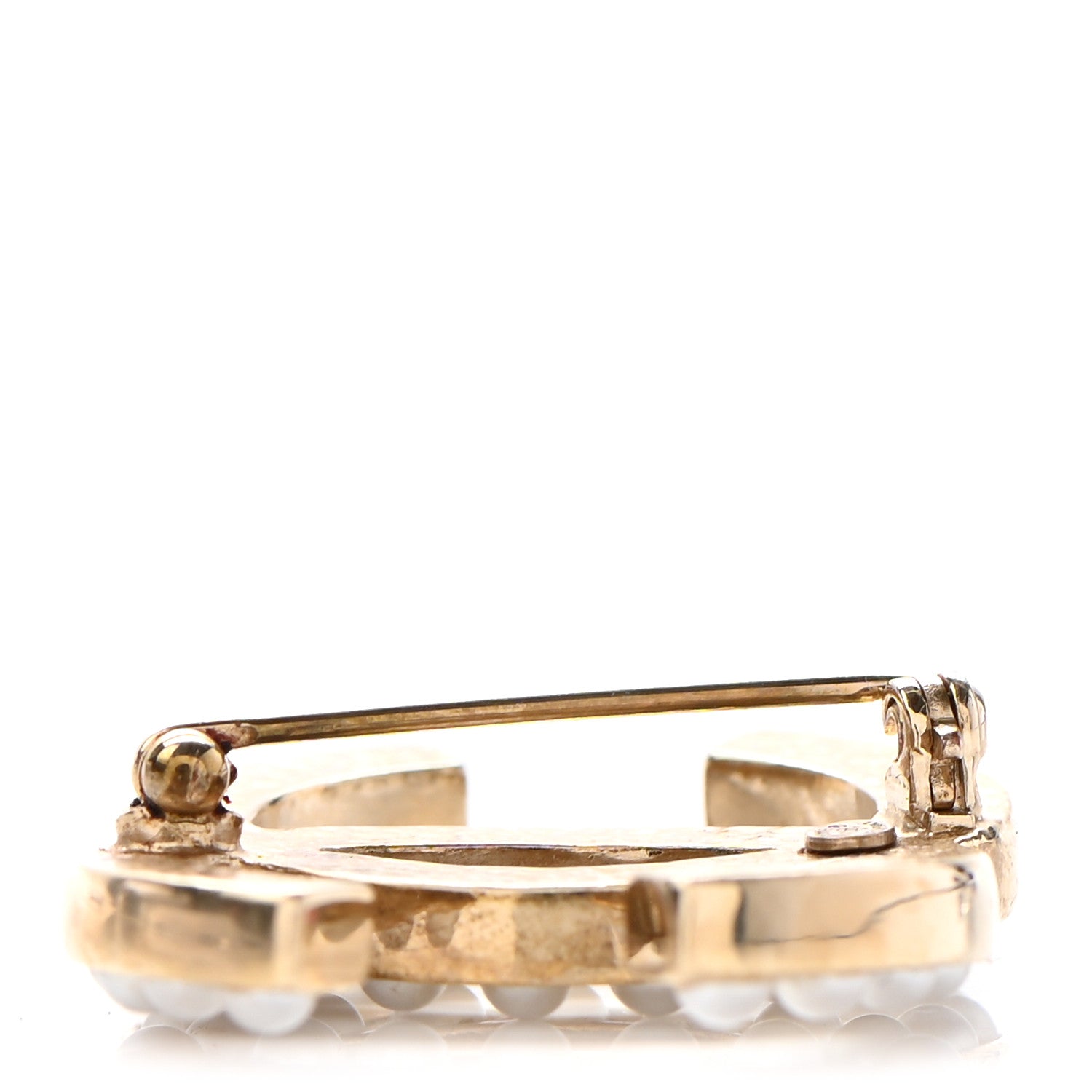 Chanel Pearl CC Brooch Pin Gold 4 of 5