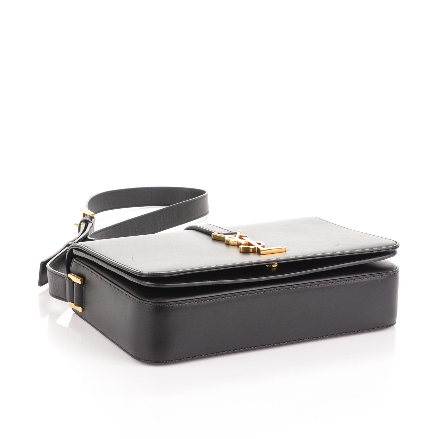 Saint Laurent Smooth Calfskin Medium Classic Monogram Universite Bag Black 4 of 7