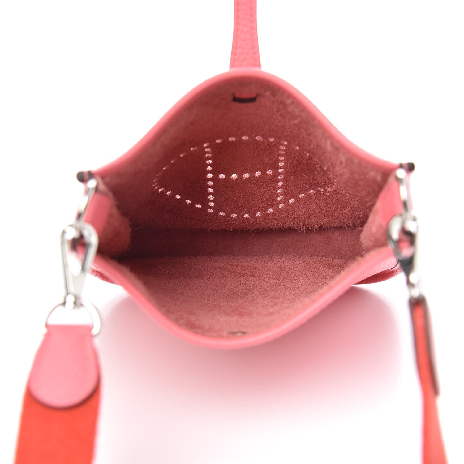 Hermes Taurillon Clemence Amazone Evelyne TPM Rose Azalee Rouge Pivoine 5 of 10