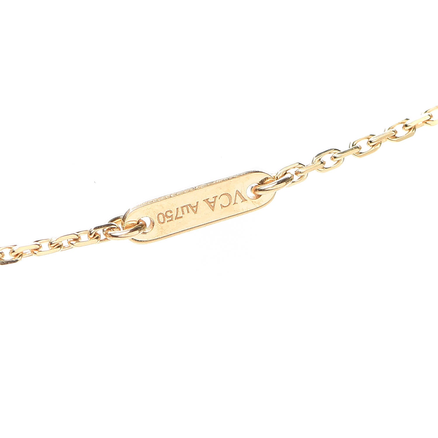 Van Cleef & Arpels 18K Yellow Gold Mother of Pearl Sweet Alhambra Pendant Necklace 6 of 7