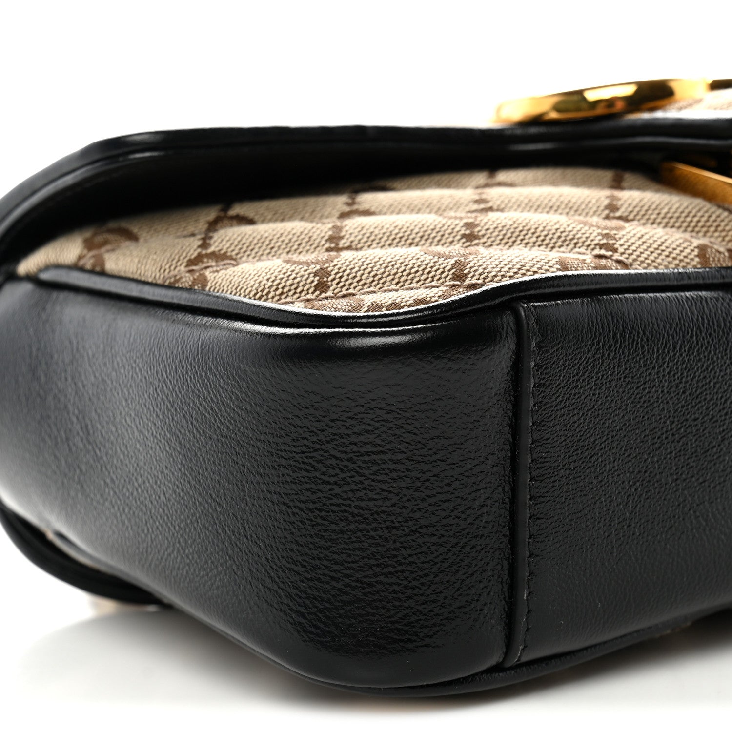 Gucci Monogram Matelasse Diagonal Mini GG Marmont Shoulder Bag Beige Black 9 of 10