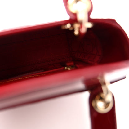 Christian Dior Patent Cannage Mini Lady Dior Red 5 of 10