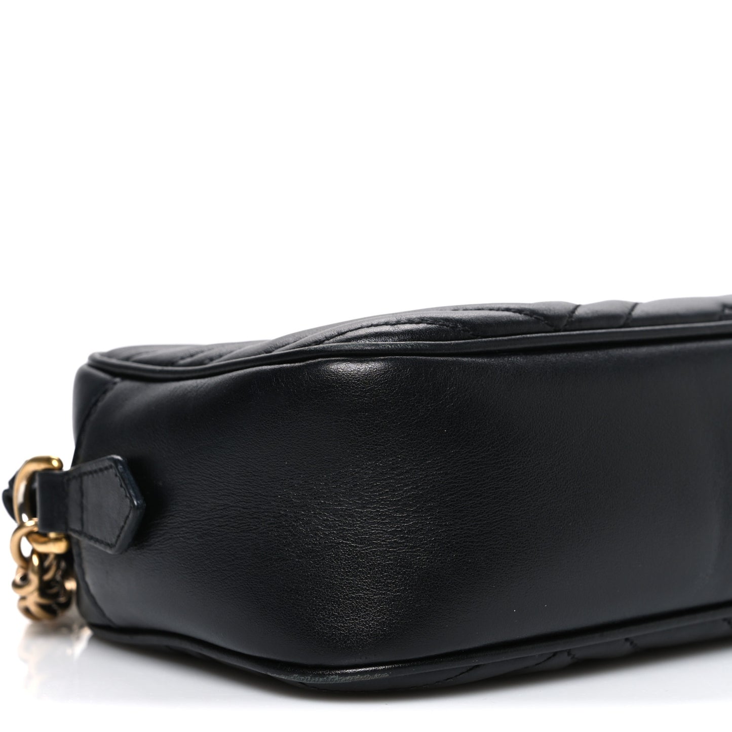 Calfskin Matelasse Small GG Marmont Chain Shoulder Bag Black