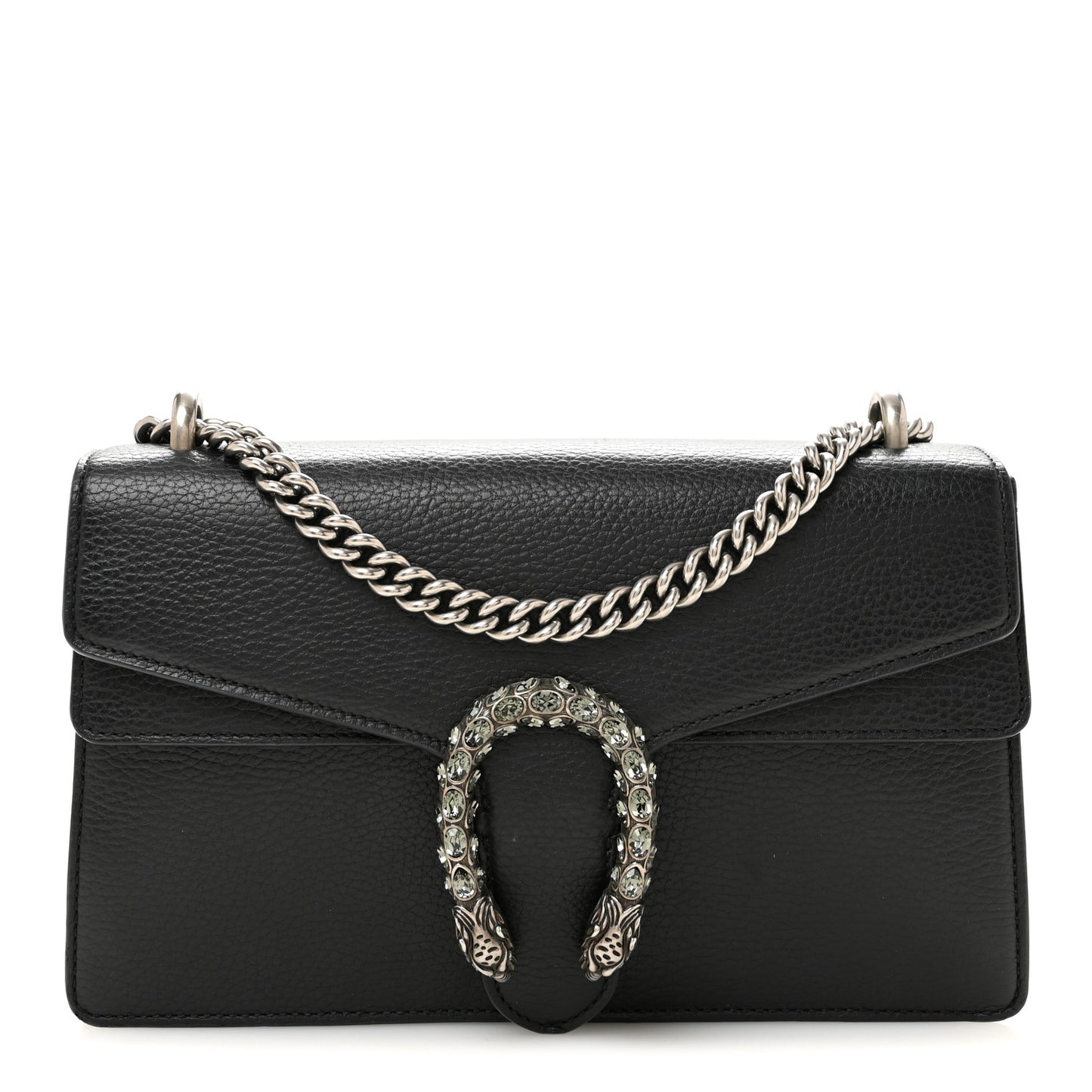 Pebbled Calfskin Small Dionysus Shoulder Bag Black