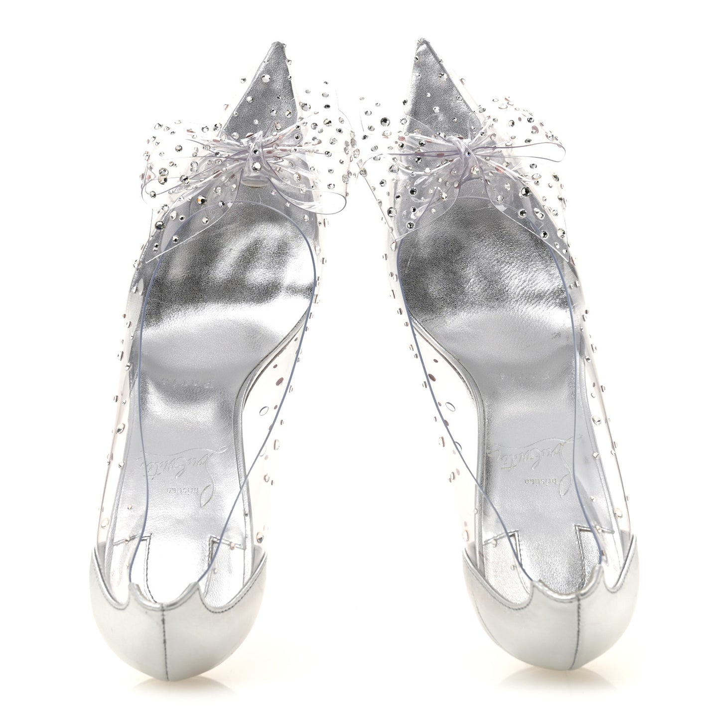 PVC Jelly Strass Nappa Laminata 80 Pumps 36.5 Crystal Silver