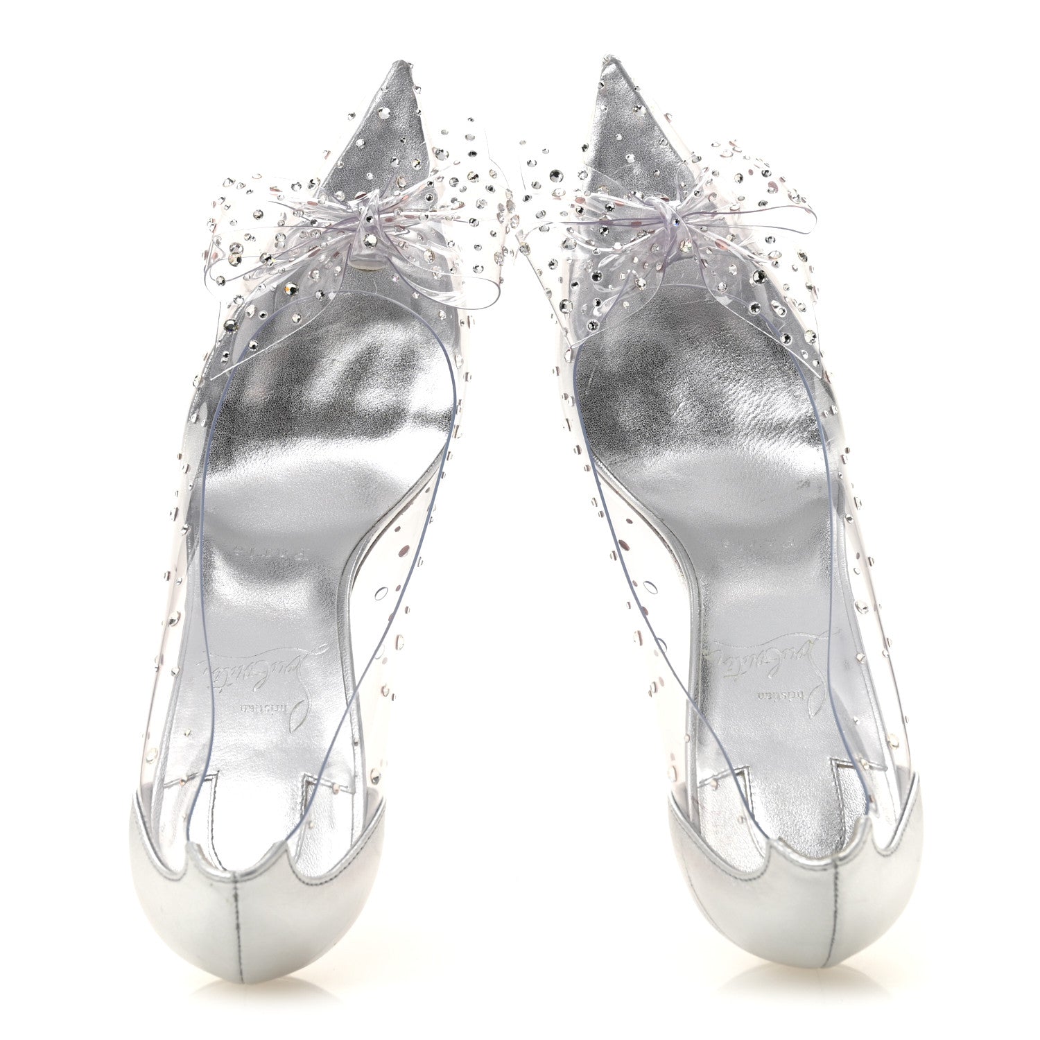Christian Louboutin PVC Jelly Strass Nappa Laminata 80 Pumps 36.5 Crystal Silver 2 of 9