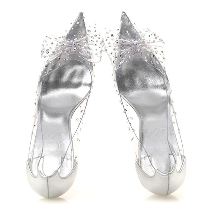 Christian Louboutin PVC Jelly Strass Nappa Laminata 80 Pumps 36.5 Crystal Silver 2 of 9