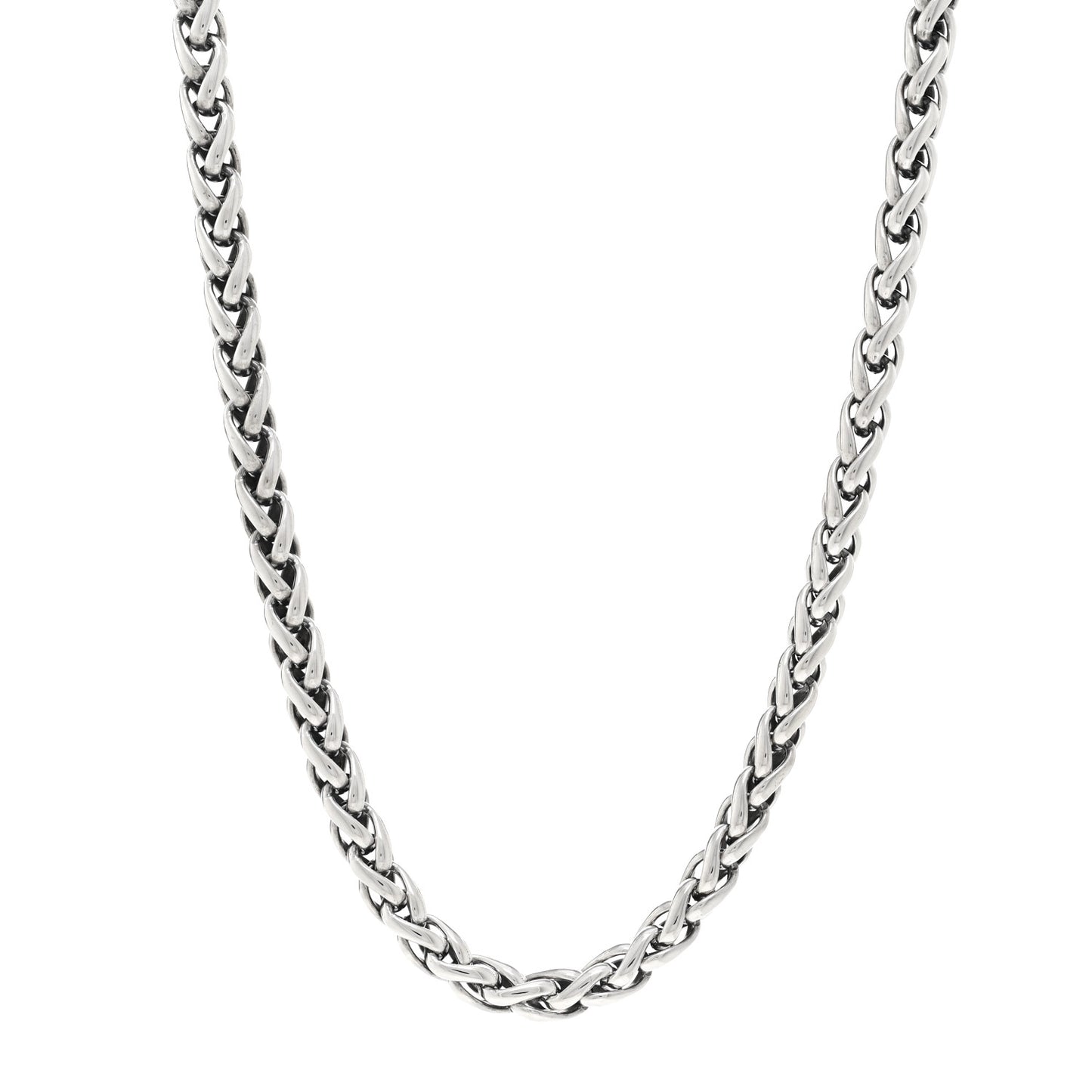 Sterling Silver 14K Yellow Gold 6mm Wheat Chain Necklace