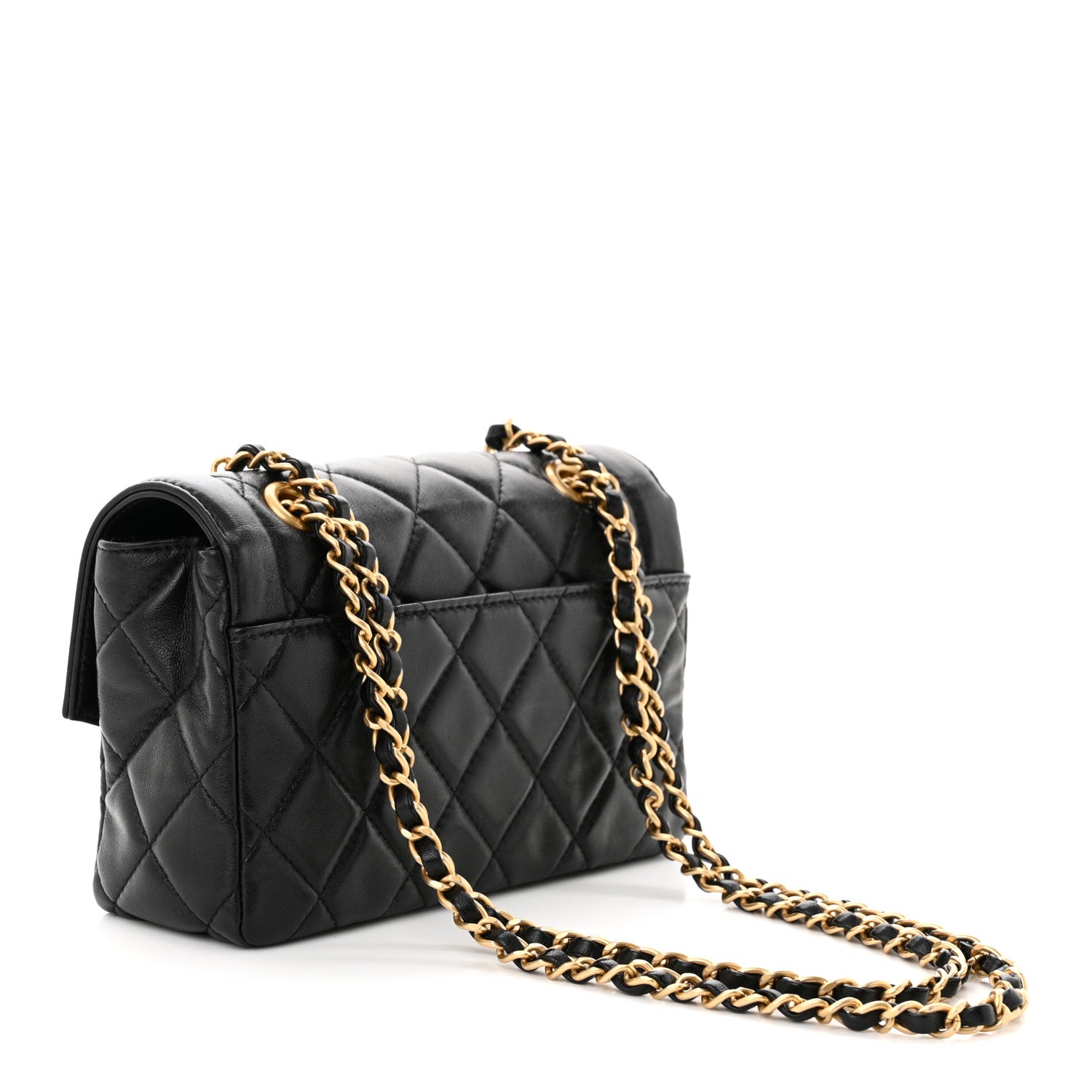Chanel Shiny Lambskin Quilted Mini Flap Black 3 of 10