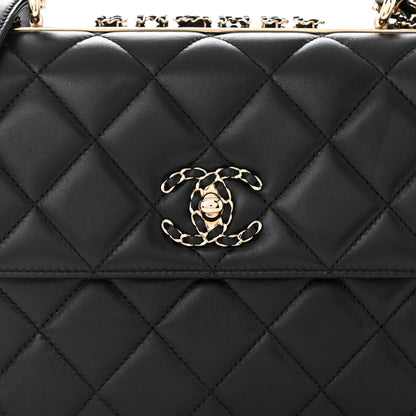 Chanel Lambskin Quilted Small Trendy CC Chain Dual Handle Flap Bag Black 8 of 12