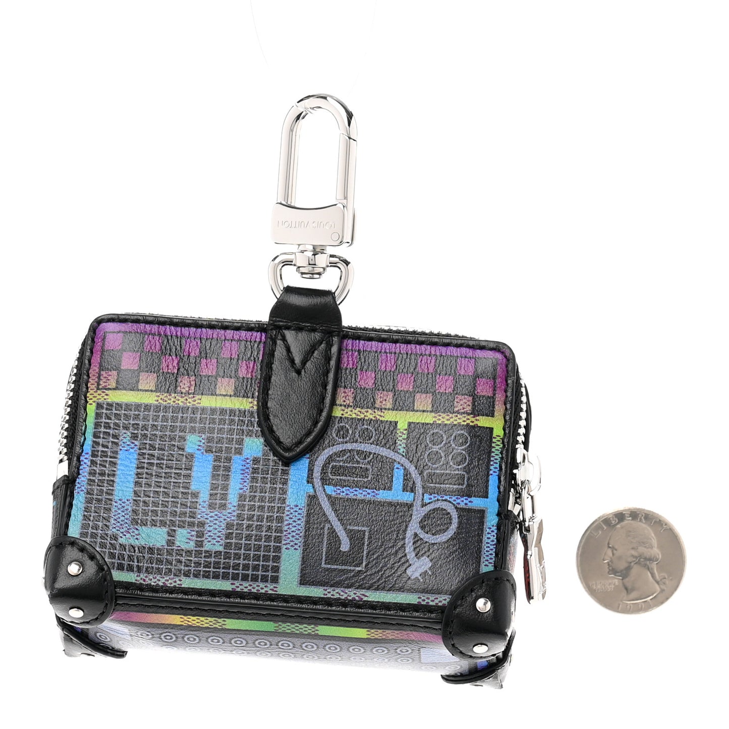 Calfskin LV Stereo Bag Charm Multicolor