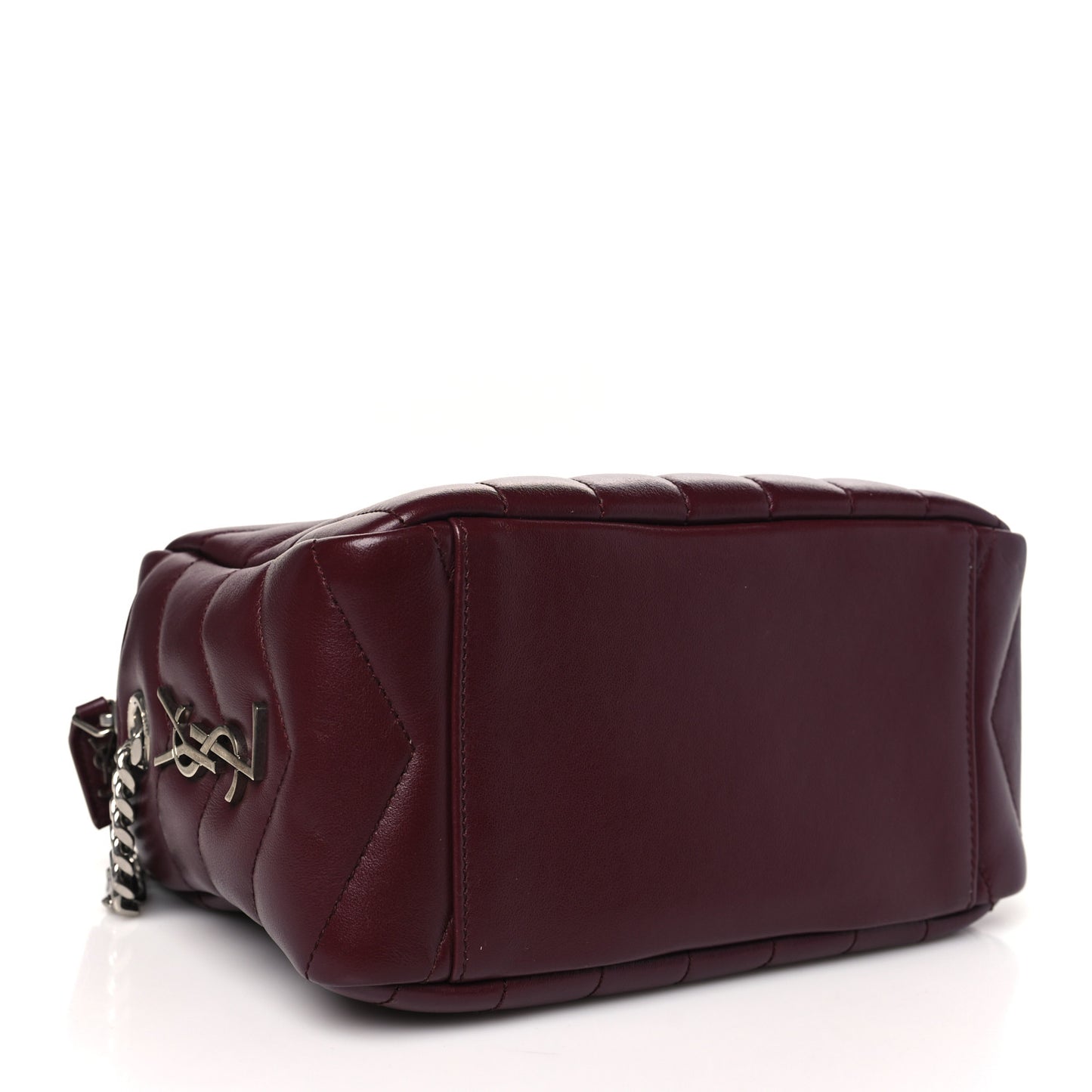Calfskin Y Quilted Monogram Small Loulou Bowling Bag Rouge Legion